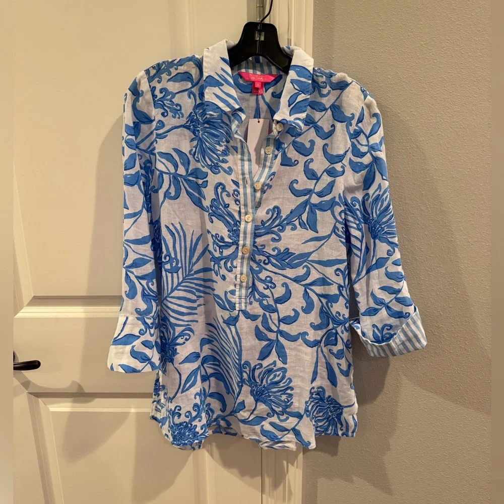 NWT Lilly Pulitzer Linen Top Sz Small - Picture 10 of 15